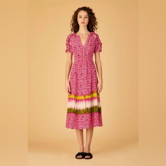 Tanya Taylor Luciana Silk MIDI Dress - Picture 4 of 10